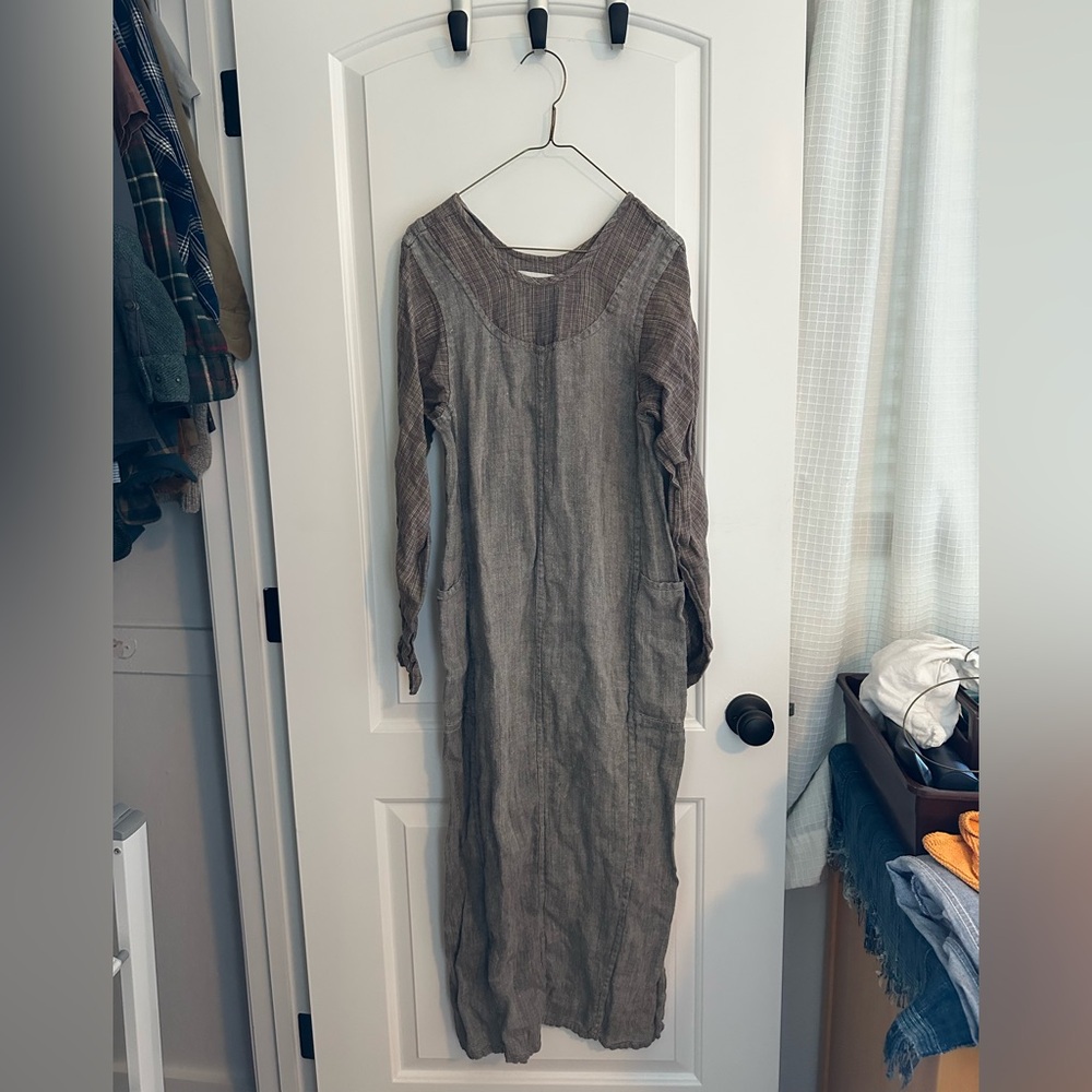 Vintage Flax by Jeanne Engelheart Long Sleeve Dress in Small